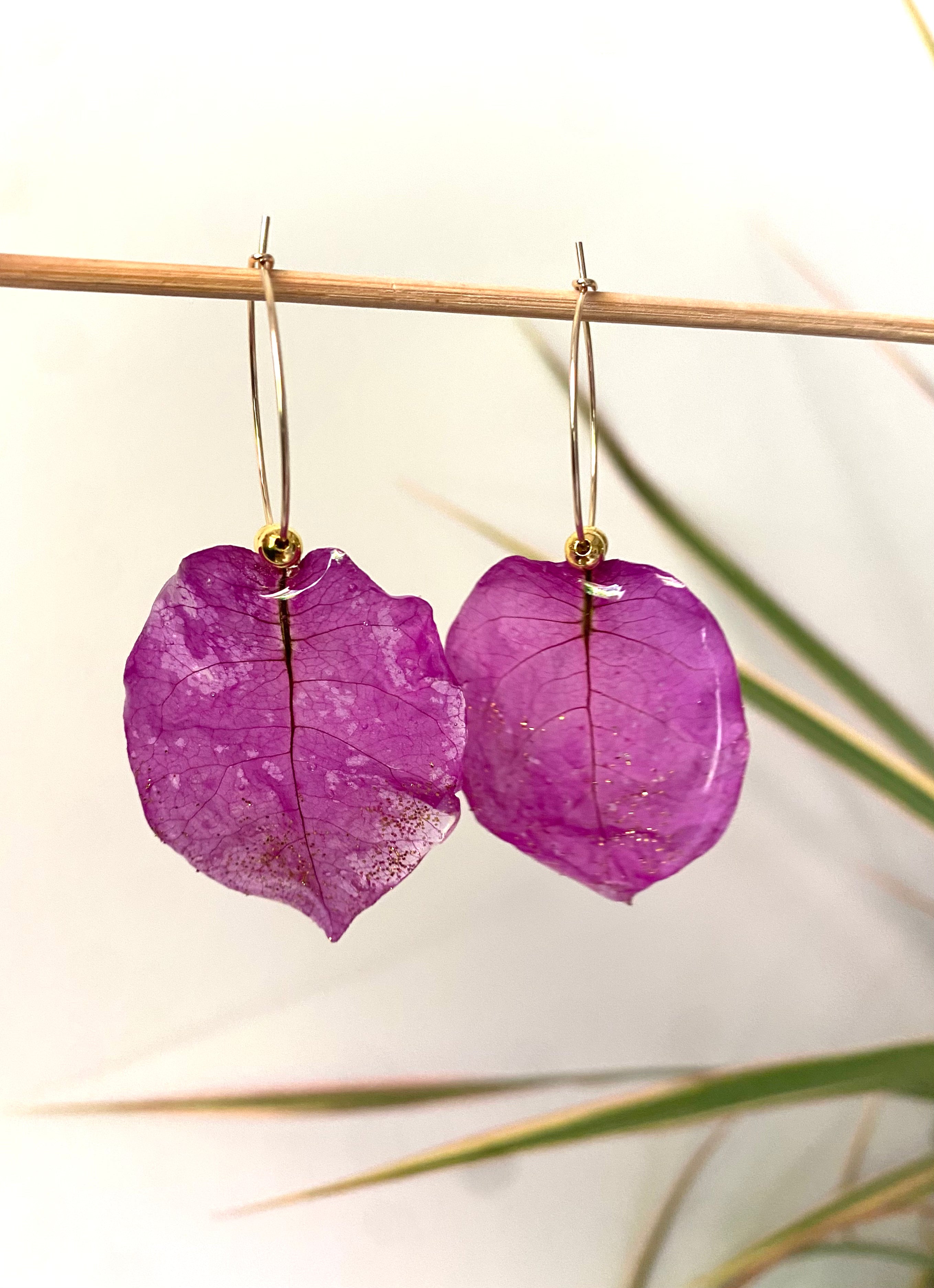 Créole Bougainvillier violet perle et paillette