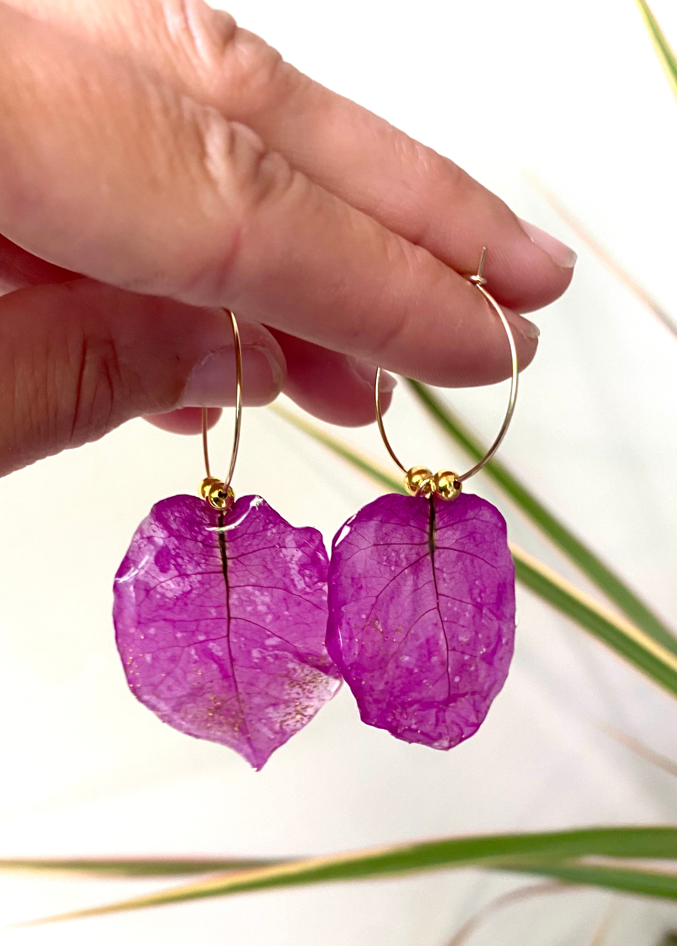 Créole Bougainvillier violet perle et paillette