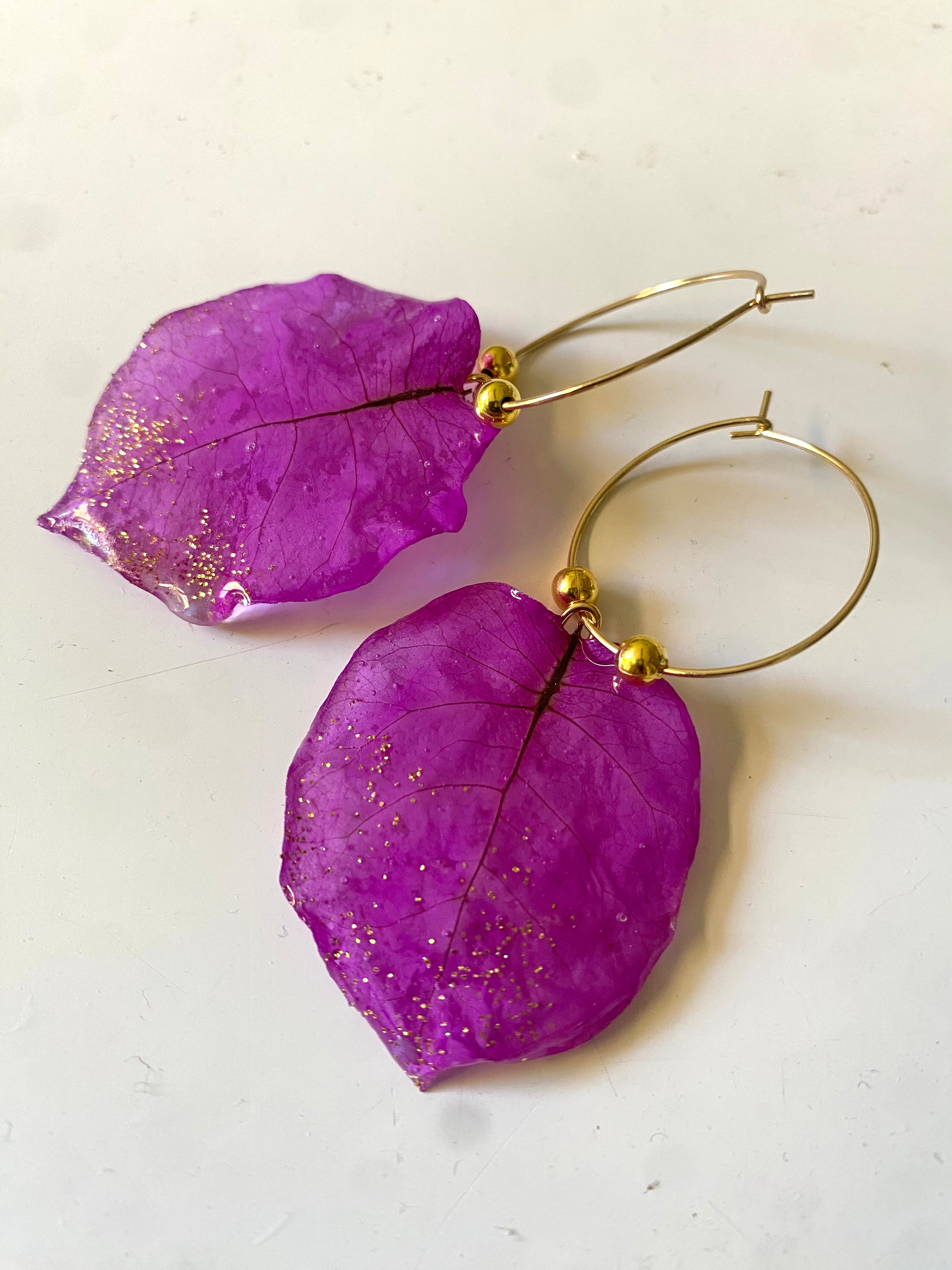 Créole Bougainvillier violet perle et paillette