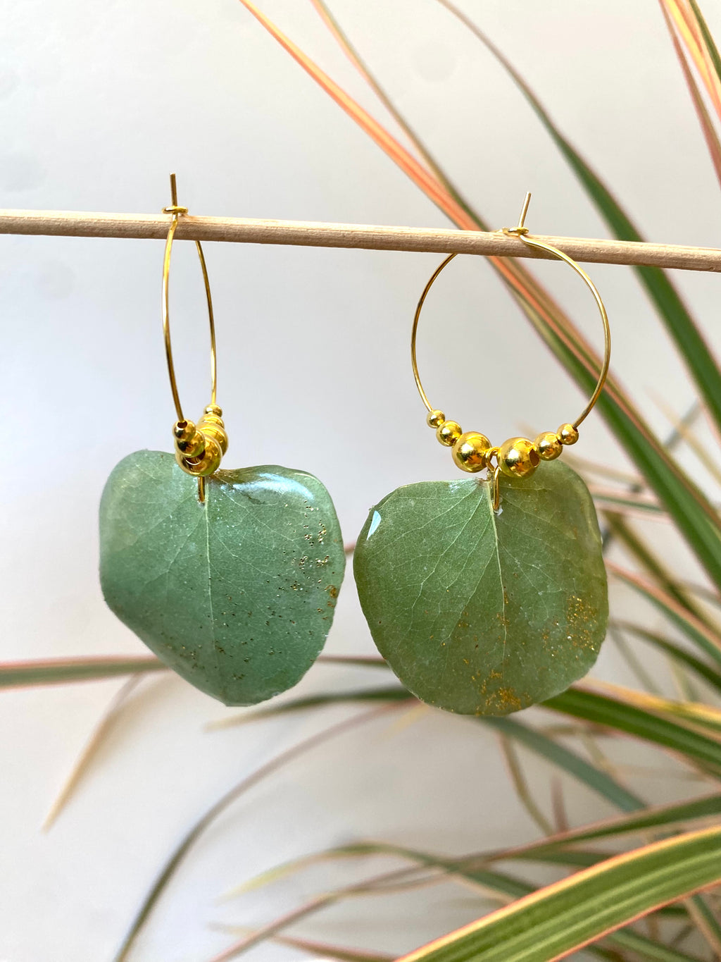 Grande Créole Eucalyptus Dorée paillettes