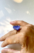 Bague Fleur d'Hortensia bleu