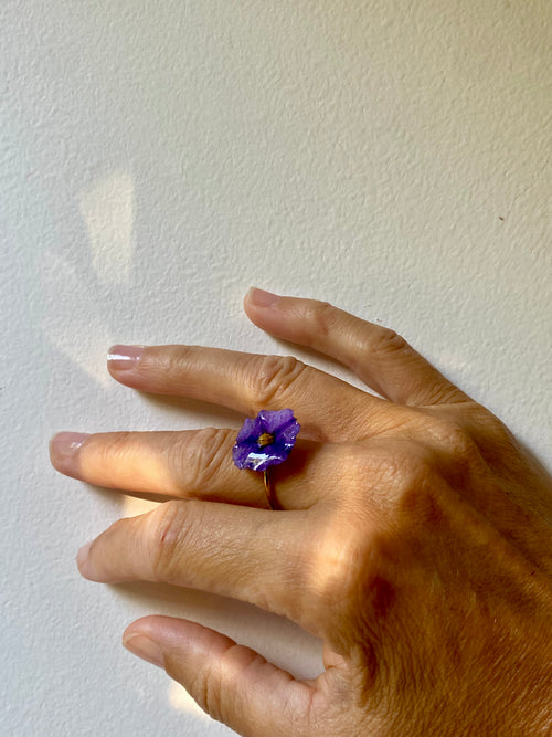 Bague Fleur Solanum Laciniatum violette