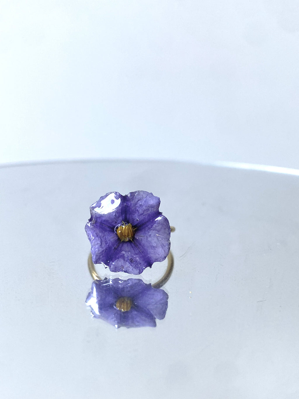 Bague Fleur Solanum Laciniatum violette