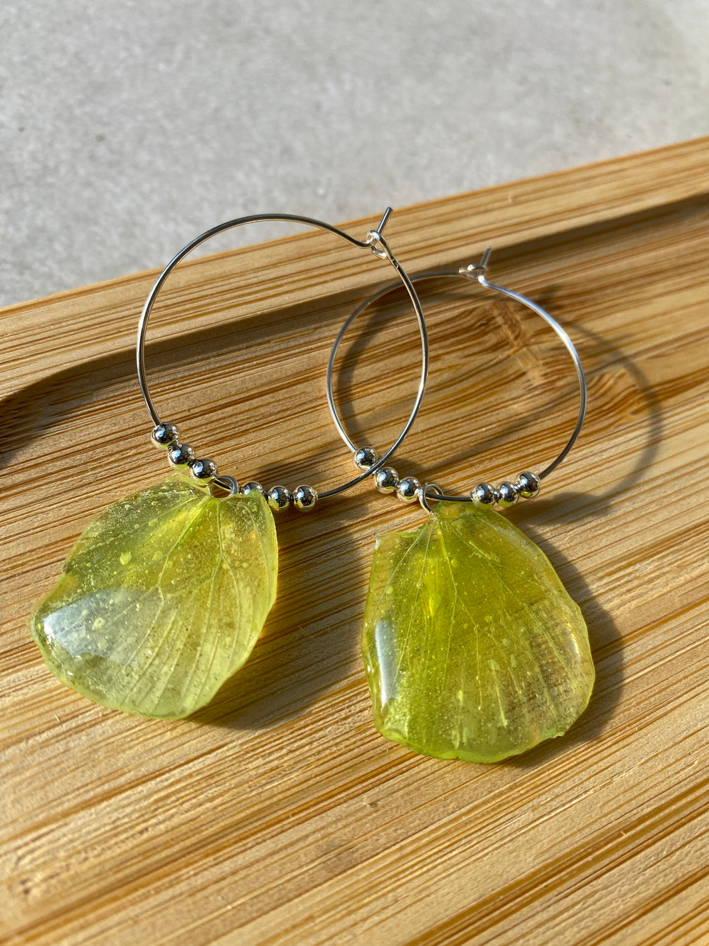 Créole papillon véritable citron et perles