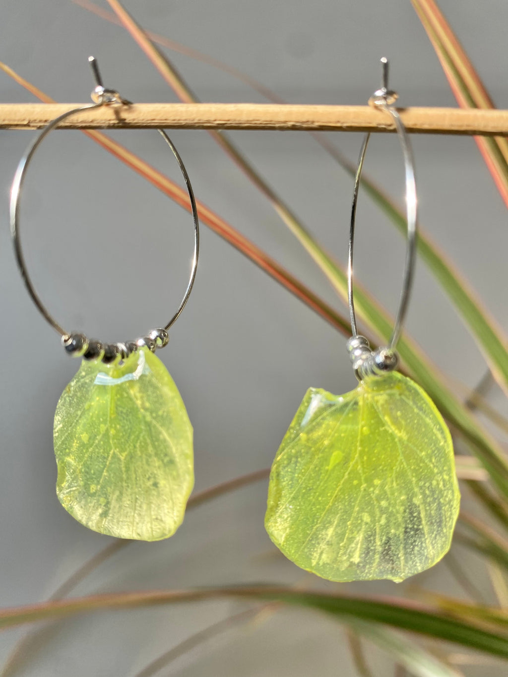Créole papillon véritable citron et perles