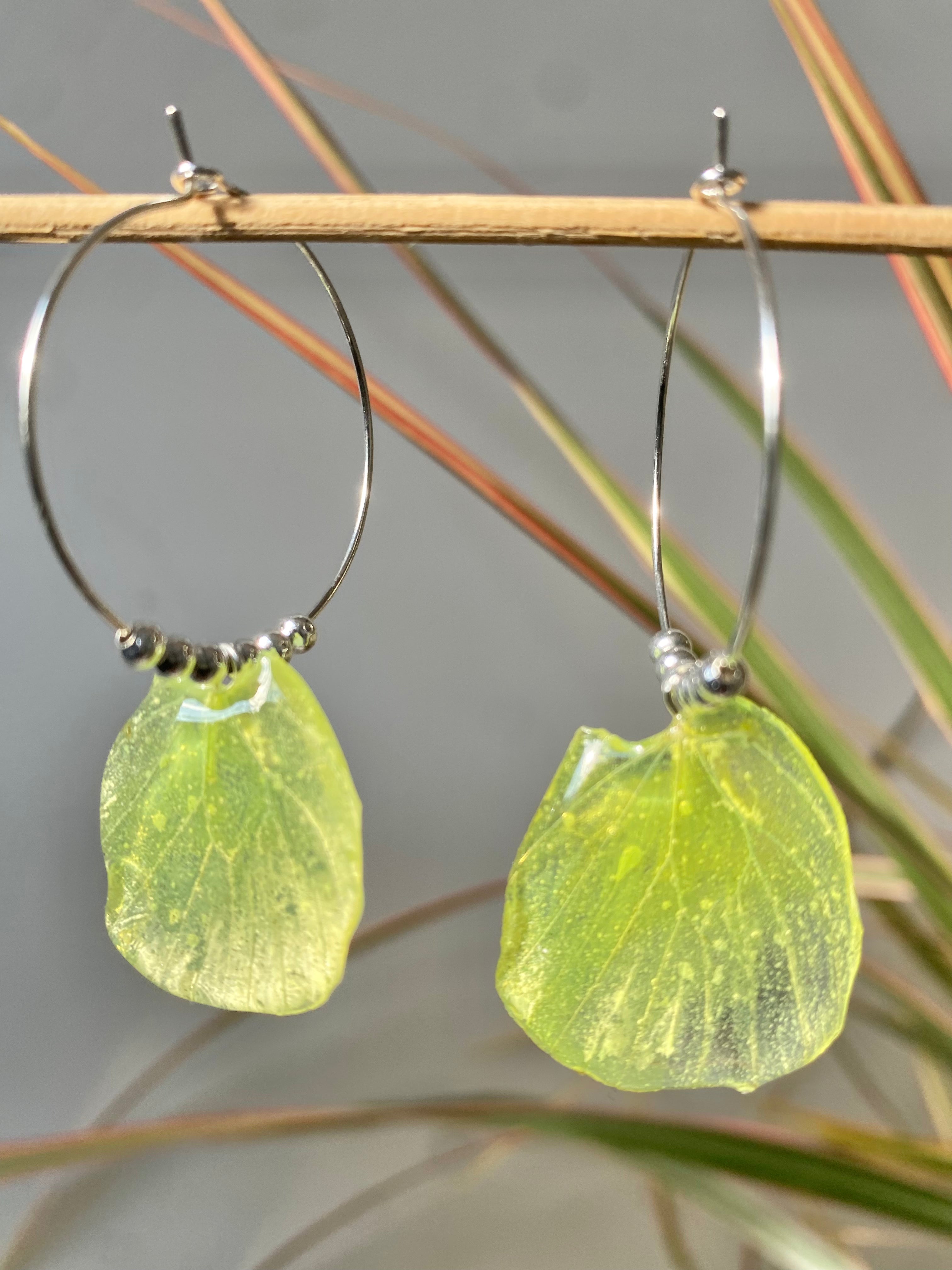 Créole papillon véritable citron et perles