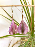 Boucle d'oreille goutte Alstromeria rose