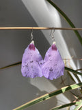 Boucle d'oreille pétales Althéa mauve