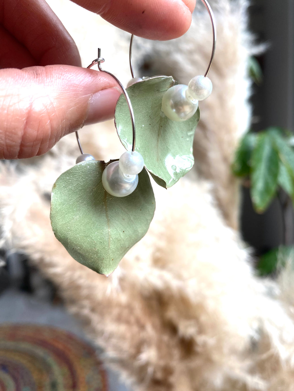 Créole Eucalyptus & Perles nacrées blanches