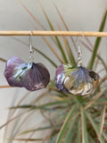 Boucle fleurs Hortensia mauve - argent