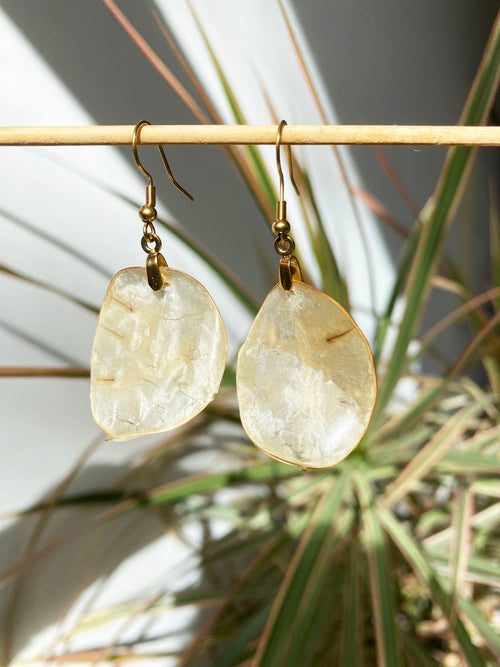 Boucle d'oreille Monnaie-du-pape Nature Plaquée OR