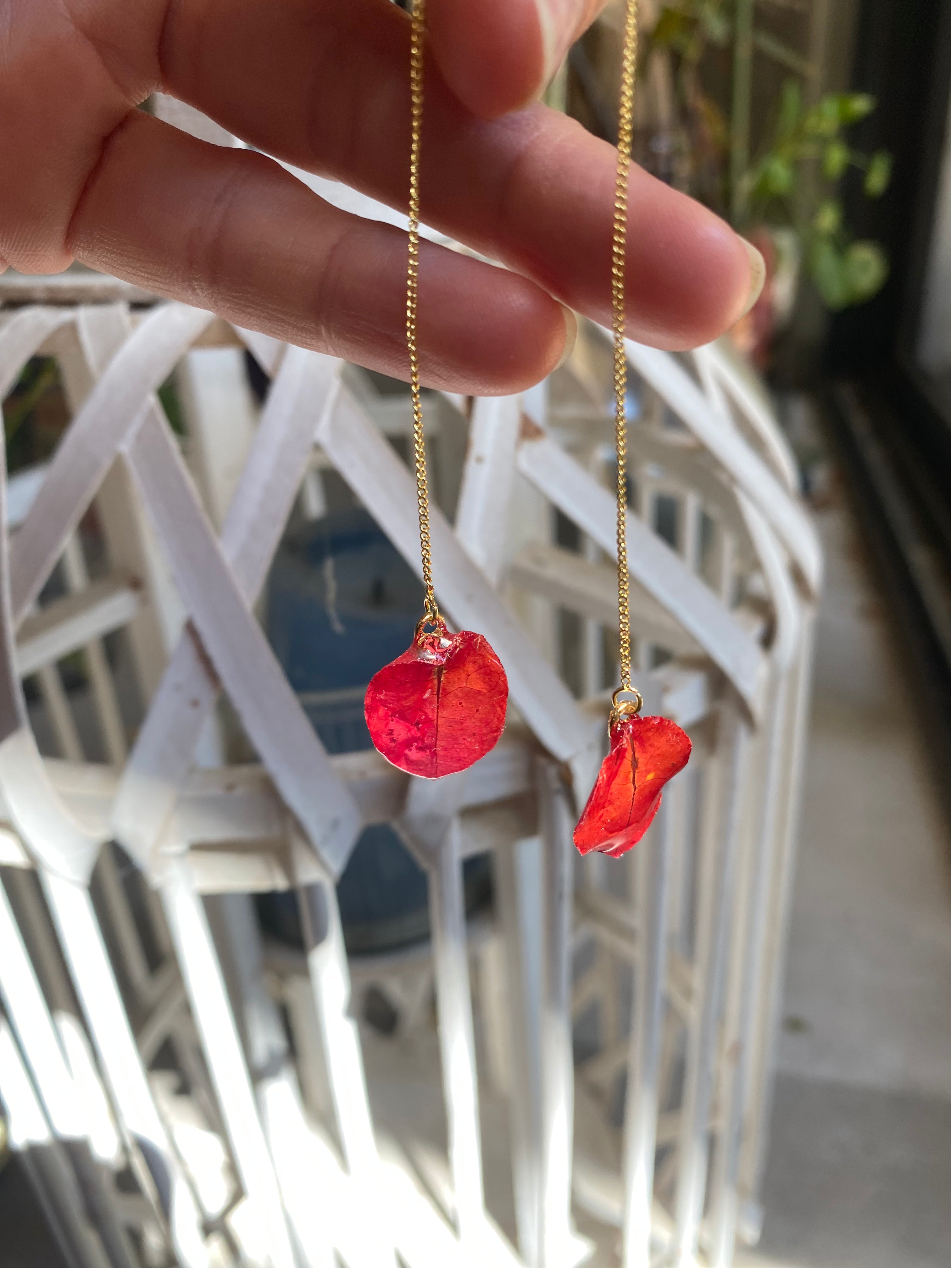 Chaine d'oreille Bougainvillier rouge