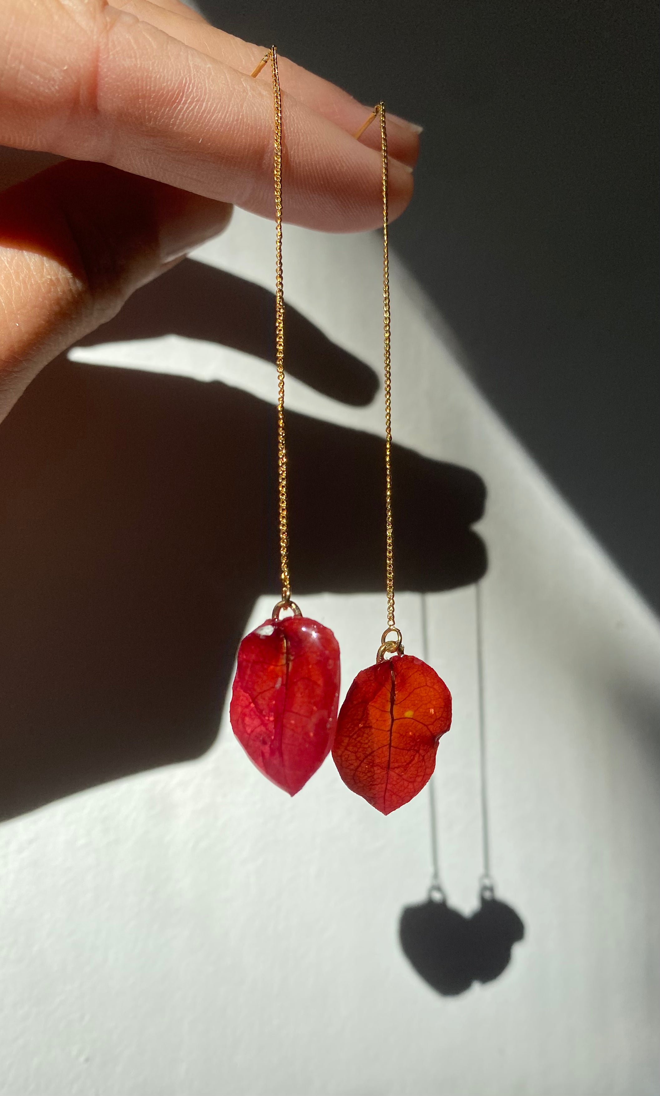 Chaine d'oreille Bougainvillier rouge
