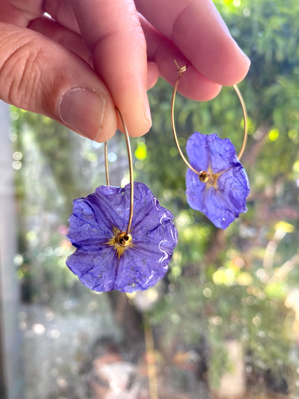 Créole Fleur Solanum violette Plaqué OR anneau