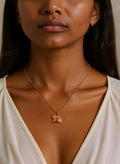 Chaine et Pendentif fleur Hortensia papillon