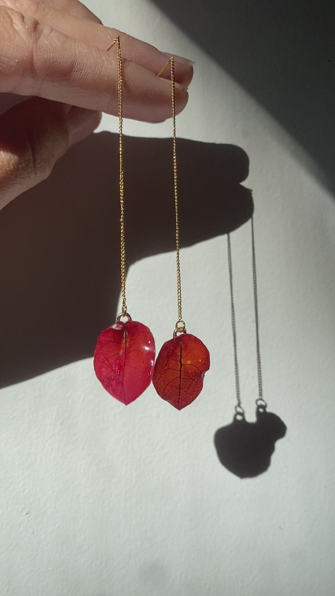 Chaine d'oreille Bougainvillier rouge