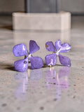 Puces d'oreilles fleur Hortensia mauve